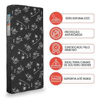 Colchão Solteiro Berlim 188x88x12cm Padrão 100% Espuma D23 Bordado
