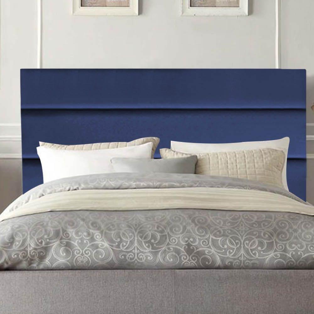 Cabeceira Estofada Cama Box Queen 160cm Argentina Corino Azul- Mabe Magazine - 1