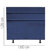 Cabeceira Estofada Cama Box Queen 160cm Argentina Corino Azul- Mabe Magazine - 3