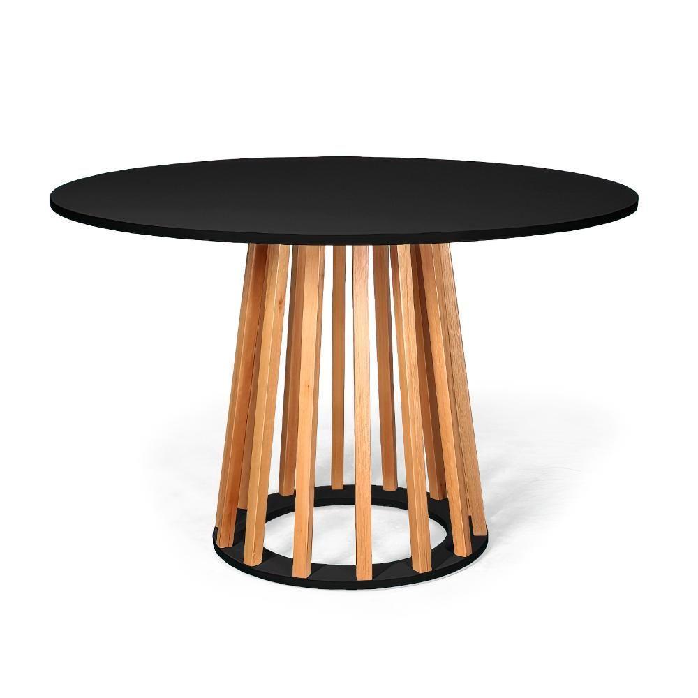 Conjunto Mesa De Jantar Talia Amadeirada Preta 120cm Com 6 Cadeiras Eames Eiffel - Preto - 5