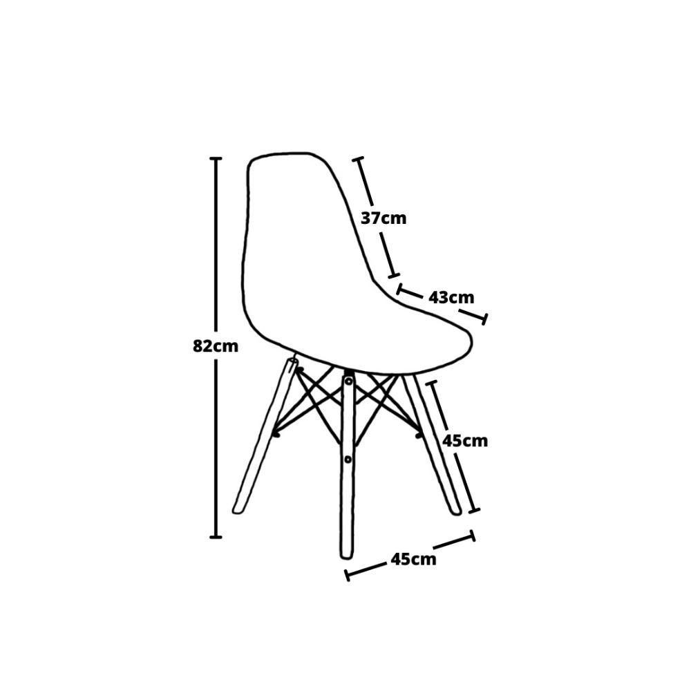 Conjunto Mesa De Jantar Talia Amadeirada Preta 120cm Com 4 Cadeiras Eames Eiffel - Preto - 2