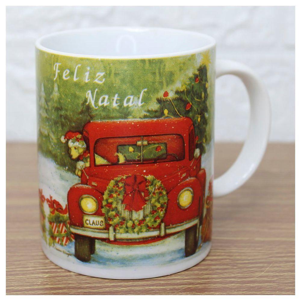 Caneca De Natal Carrinho 350ml Cerâmica - 1