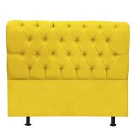 Cabeceira Estofada Cama Box King 195cm París Veludo Amarelo- Mabe Magazine - 2
