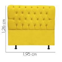 Cabeceira Estofada Cama Box King 195cm París Veludo Amarelo- Mabe Magazine - 3