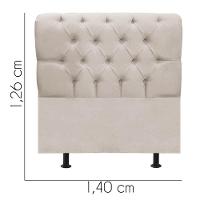 Cabeceira Estofada Cama Box Casal 140cm París Veludo Bege- Mabe Magazine - 3