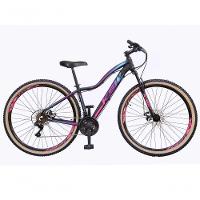 Bicicleta Feminina Aro 29 Ksw Mwza Alumínio 24v Freio A Disco Garfo Suspensão Pneu C/faixa Cor:preto/pink/azul;tam:15 - 1