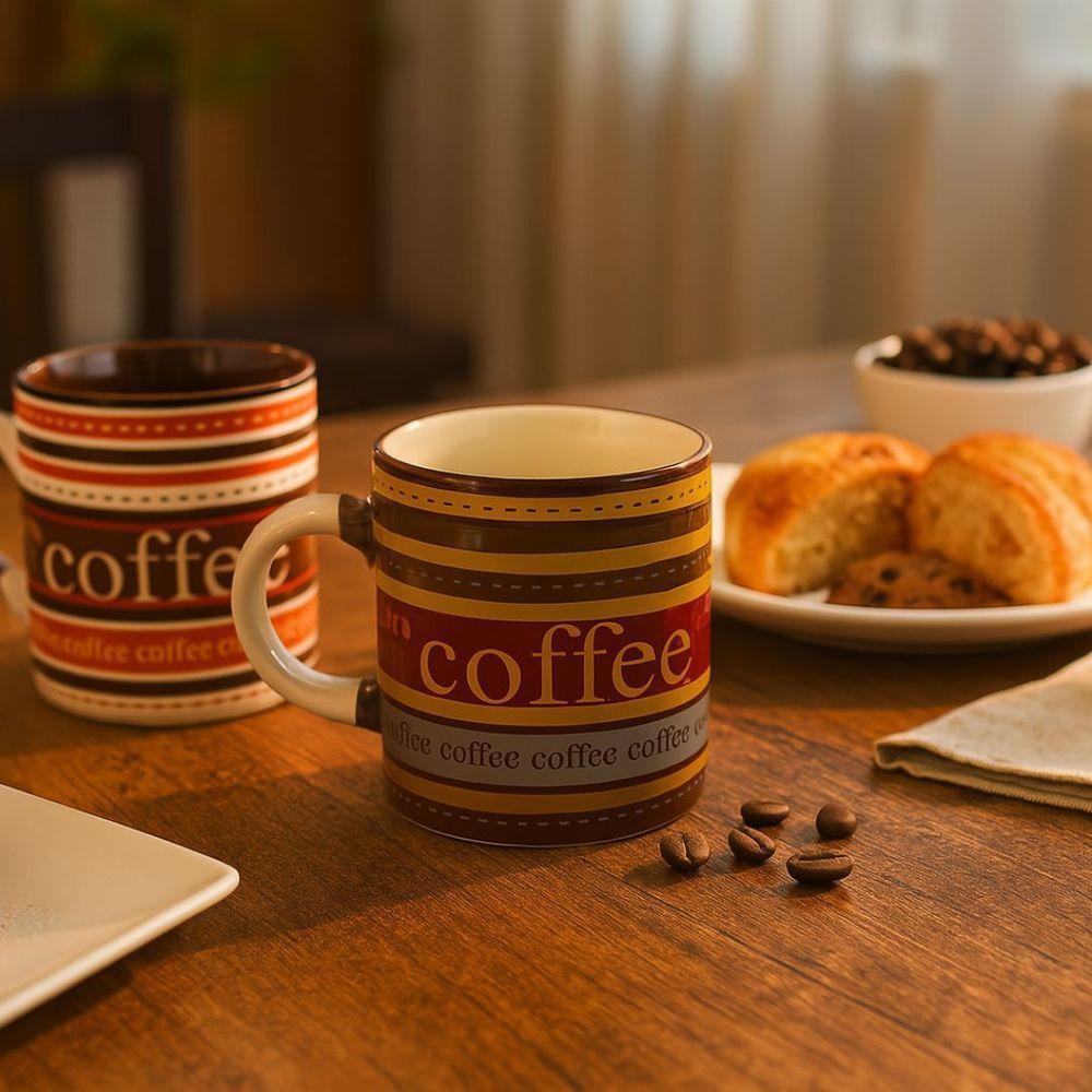 Conjunto 3 Mini Canecas Cerâmica Decorada Caboclo Para Café 110ml - Tuut - 2