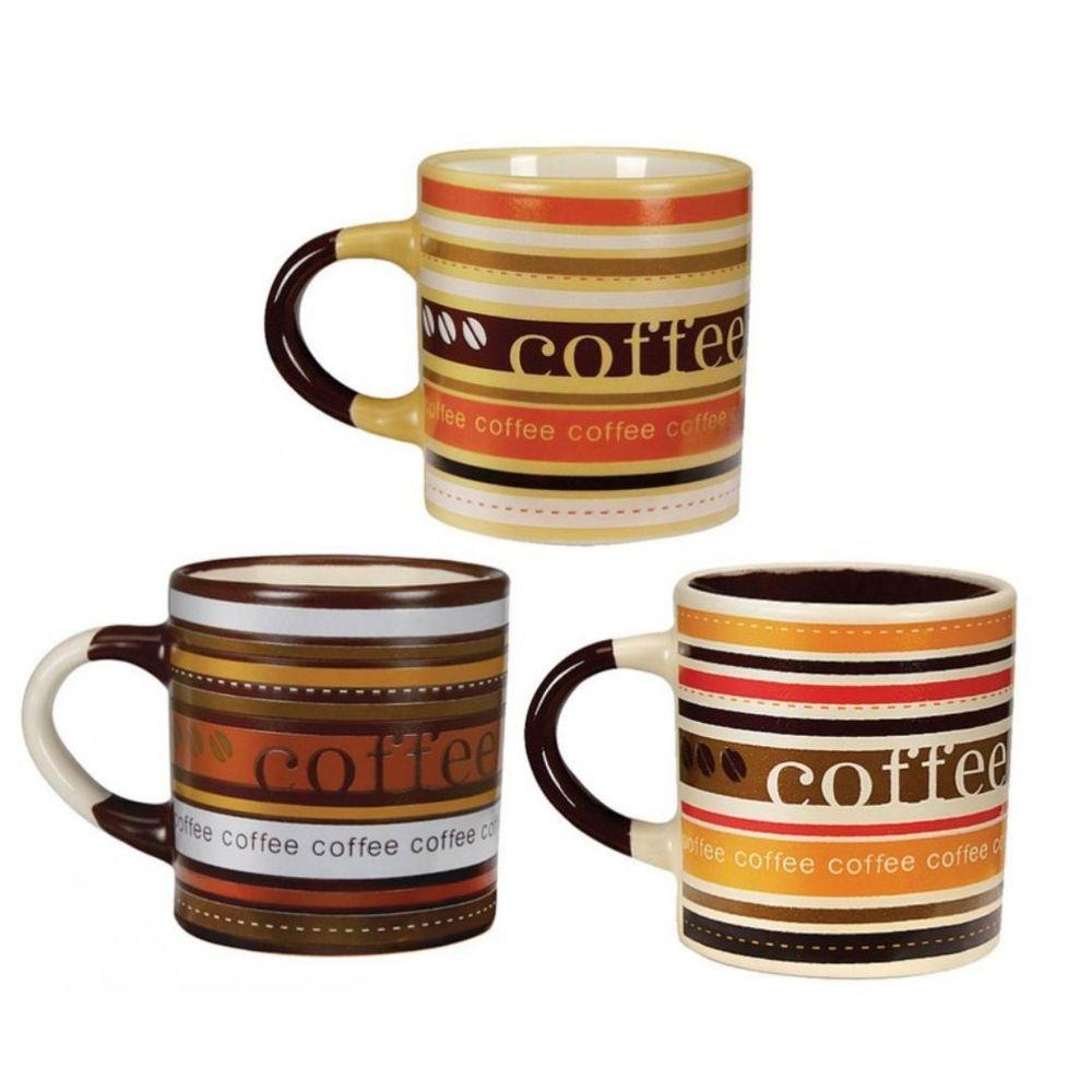 Conjunto 3 Mini Canecas Cerâmica Decorada Caboclo Para Café 110ml - Tuut - 4