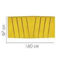 Painel Cabeceira Estofada Bélgica 160cm Cama Box Queen Corino Amarelo- Mabe Magazine - 2