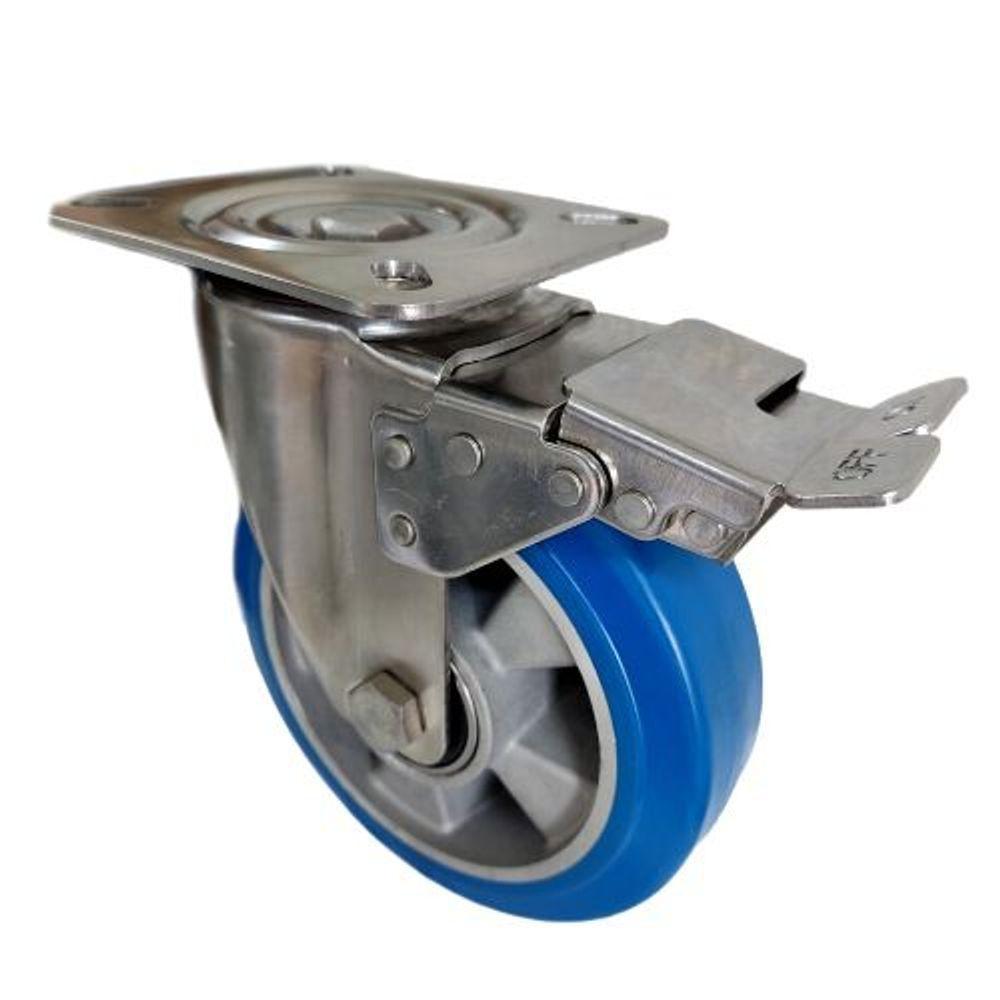 Rodízio Inox 8x2 Pu Elástico C-freio Capacidade 700kg - 2