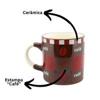 Conjunto 3 Mini Canecas Cerâmica Decorada Pilão 110ml Para Café - Tuut