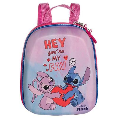 Mochila Infantil 3+ Pré Escola Creche Menina Stitch E Angel Tamanho P Cor Rosa