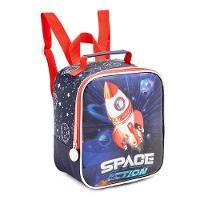 Kit Mochila Rodinha Lancheira Estojo Infantil Space Nasa Astronauta Denlex Escolar - 3
