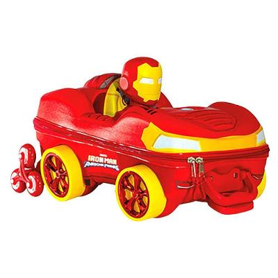 Mala Infantil Escolar 3+ Mochila Homem De Ferro 3d Rodinhas Triplas Puxador Retrátil Cor Vermelha