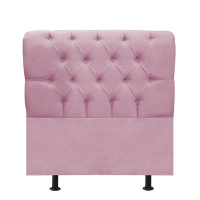 Cabeceira Estofada Cama Box Solteiro 90cm París Veludo Rosa Bebe- Mabe Magazine