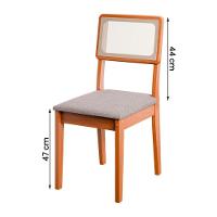 Kit Mesa Jantar Santiago 160 Com Tampo De Vidro E 6 Cadeiras Cinamomo/branco/nevoa Boucle - 2