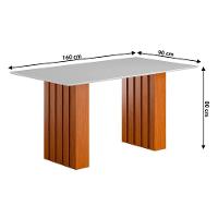 Kit Mesa Jantar Santiago 160 Com Tampo De Vidro E 6 Cadeiras Cinamomo/branco/nevoa Boucle