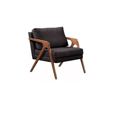 Conjunto 2 Poltronas Mona Luxo Madeira Maciça Corino Cor Preto