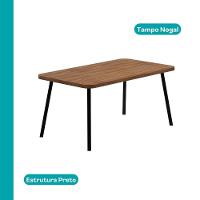 Conjunto Sala De Jantar 6 Cadeiras Parma Carraro Nogal E Preto - 3