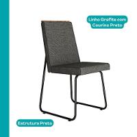 Conjunto Sala De Jantar 6 Cadeiras Parma Carraro Nogal E Preto - 6