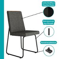 Conjunto Sala De Jantar 6 Cadeiras Parma Carraro Nogal E Preto - 7