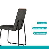 Conjunto Sala De Jantar 6 Cadeiras Parma Carraro Nogal E Preto - 9