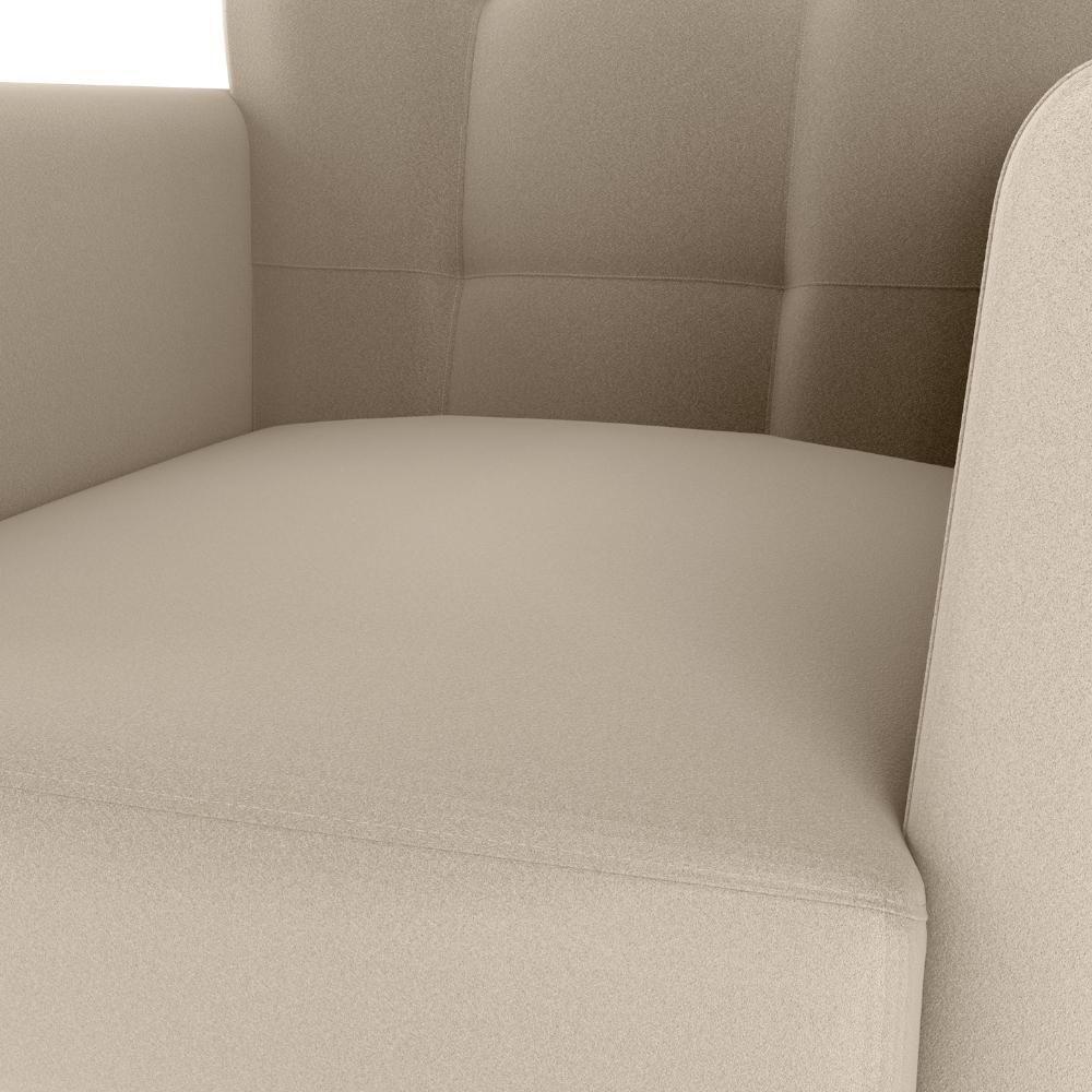 Poltrona Decorativa Pes Palito Cancun Veludo E434 Milani Store Marrom Claro - 7