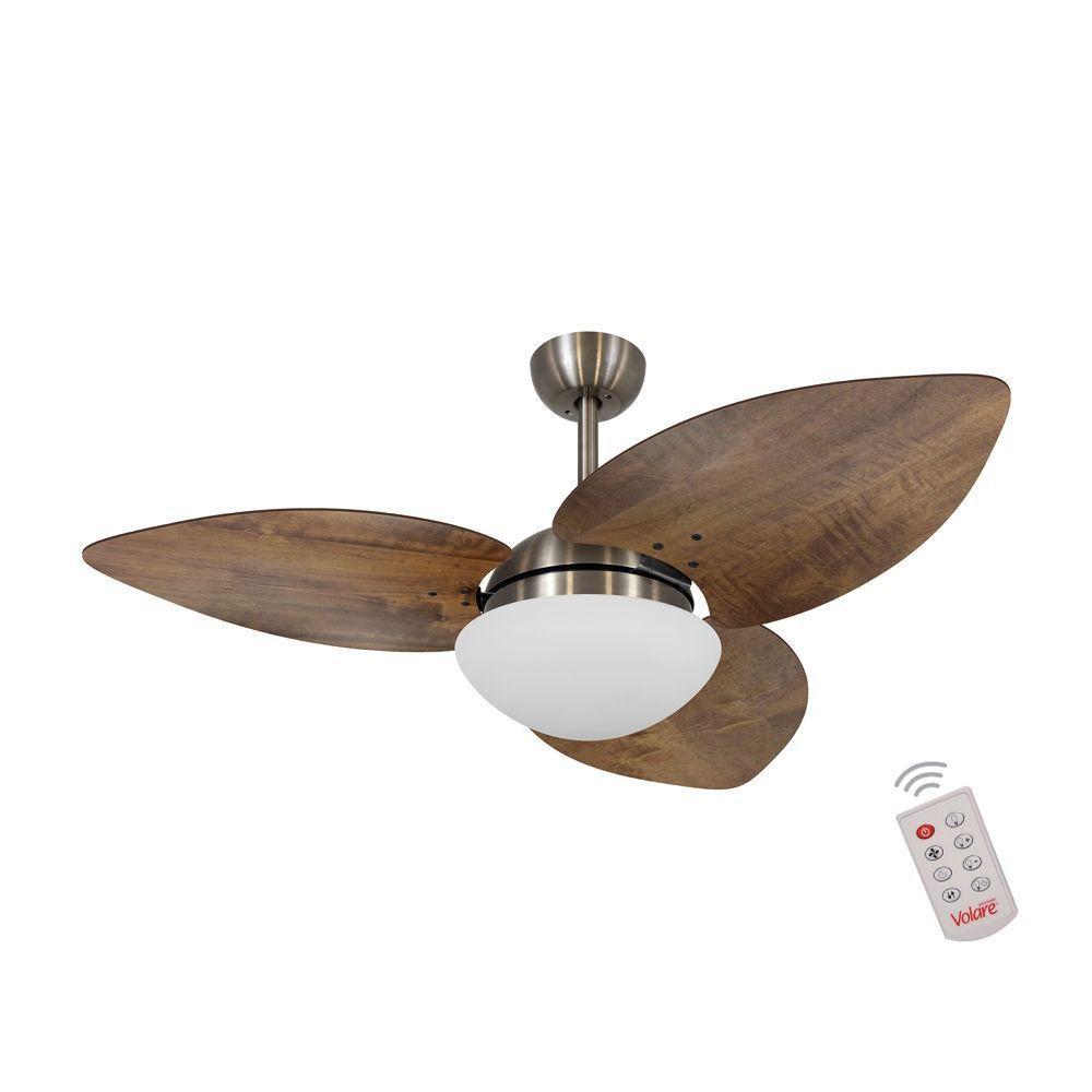 Ventilador De Teto Bronze 3 Pás Rádica Imbuia 127V - 1
