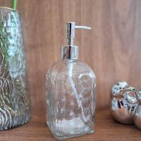 Saboneteira Porta Sabonete Líquido Vidro Clear Diamante 500ml - Tuut