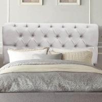 Painel Cabeceira Estofada Paris 140cm Cama Box Casal Corino Cinza Claro- Mabe Magazine - 1