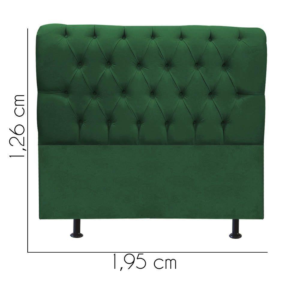 Cabeceira Estofada Cama Box King 195cm París Veludo Verde- Mabe Magazine - 3