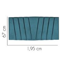 Painel Cabeceira Estofada Bélgica 195cm Cama Box King Suede Azul Turquesa- Mabe Magazine - 2