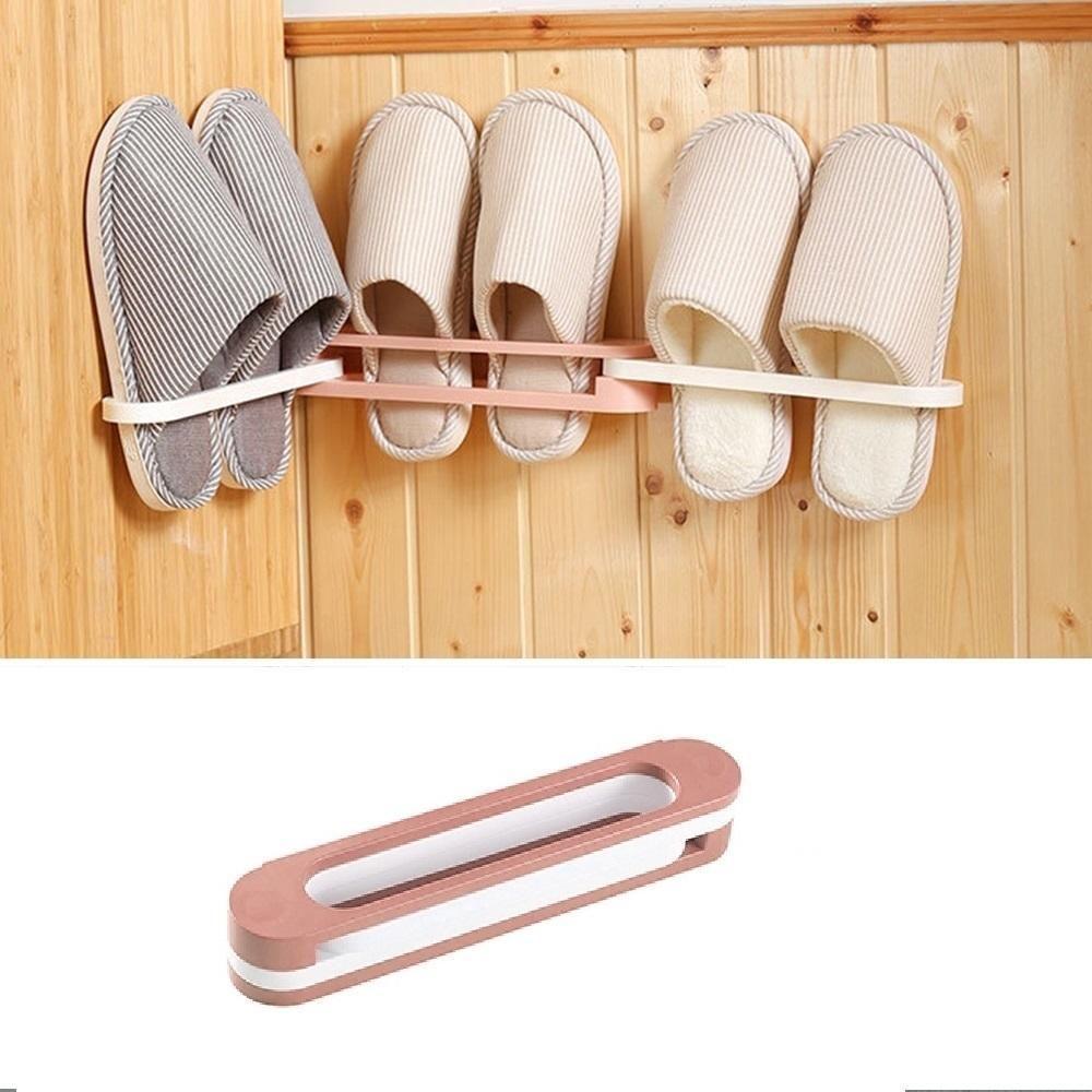Organizador De Sapatos Parede Suporte Para 3 Pares 6 Chinelos Pantufa Armario Guarda Roupa Rosa - 7