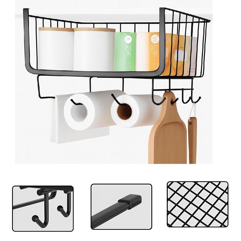 Cesto Organizador Suspenso Prateleira Porta Armario Suporte Bancada Rolo Papel Toalha Gaveta Mesa Cozinha Lavanderia 6 G - 5