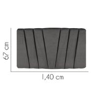 Painel Cabeceira Estofada Bélgica 140cm Cama Box Casal Corino Cinza Escuro- Mabe Magazine - 2