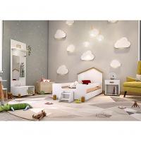 Cama De Solteiro Marques Branco/natural Com Colchão - 2