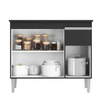 Balcão Gabinete Multiuso Tatiane Preto 100cm C/tampo - 2