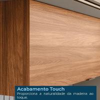 Balcao Com Tampo E Armario Aereo 60 Cm Mdf Proenca Nogueira Carbono Prime Demartez Nogueira Carbono Prime - 8