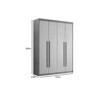 Guarda Roupa Solteiro Hawaii Naturale 4 Portas de Abrir 2 Gavetas Naturale MDP Rufato