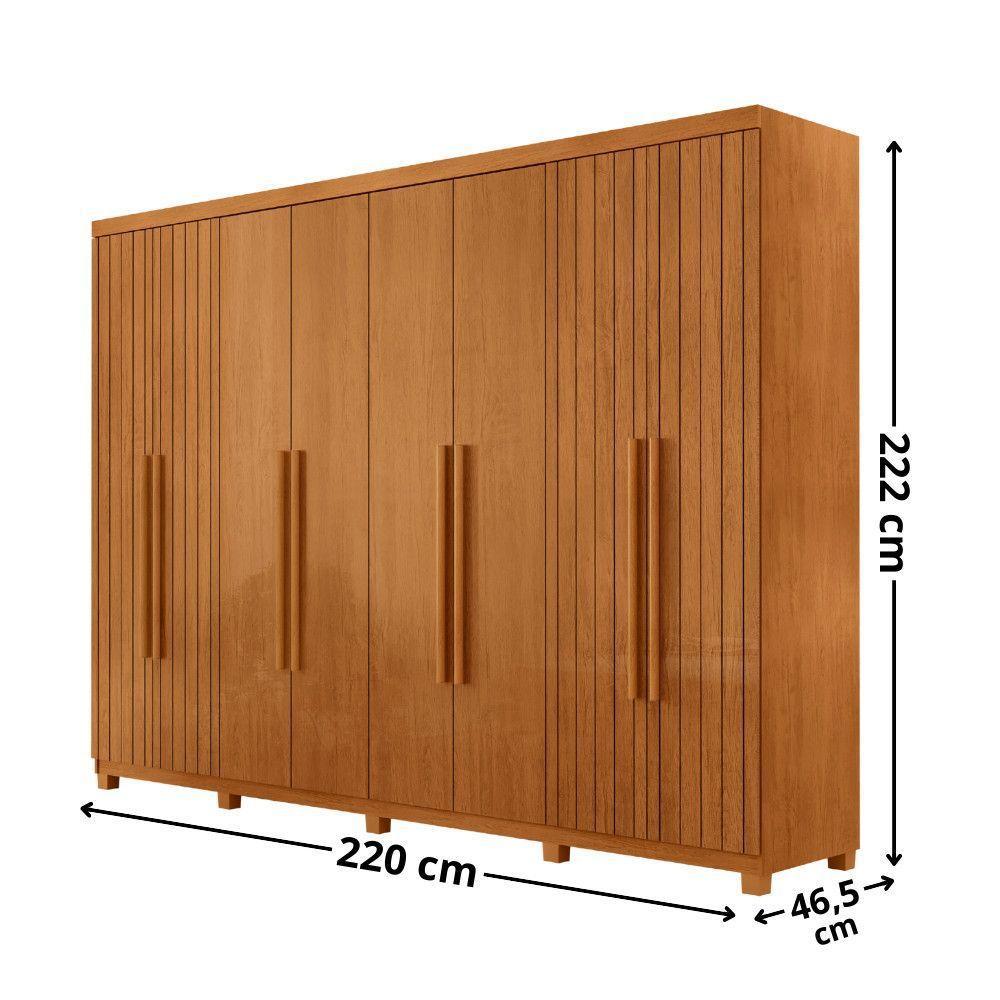 Guarda Roupa Casal Toronto 100% Mdf Moderna Mobília Naturalle Com Pés - 3