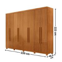 Guarda Roupa Casal Toronto 100% Mdf Moderna Mobília Naturalle Com Pés - 3