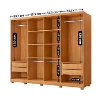 Guarda Roupa Casal Toronto 100% Mdf Moderna Mobília Naturalle Com Pés