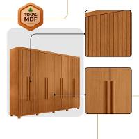 Guarda Roupa Casal Toronto 100% Mdf Moderna Mobília Naturalle Com Pés - 6