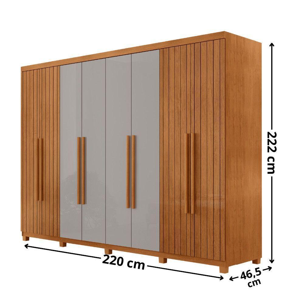 Guarda Roupa Casal Toronto 100% Mdf Moderna Mobília Naturalle/off White Com Pés - 3