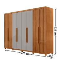 Guarda Roupa Casal Toronto 100% Mdf Moderna Mobília Naturalle/off White Com Pés - 3