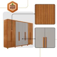 Guarda Roupa Casal Toronto 100% Mdf Moderna Mobília Naturalle/off White Com Pés - 6