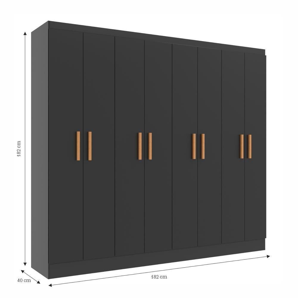 Guarda Roupas Paris 8 Portas Casal - Black Black - 4