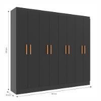 Guarda Roupas Paris 8 Portas Casal - Black Black - 4