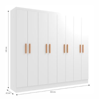 Guarda Roupa Casal Paris 8 Portas 6 Gavetas Branco MDP Fosco Evidência Móveis