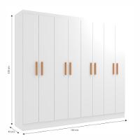 Guarda Roupas Paris 8 Portas Casal - Branco Branco - 4